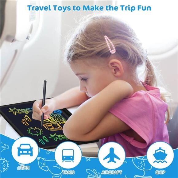 LCD Writing Tablet,16Inch Colorful Screen Rechargeable Doodle Board Toddler Toys - Picture 3 of 8